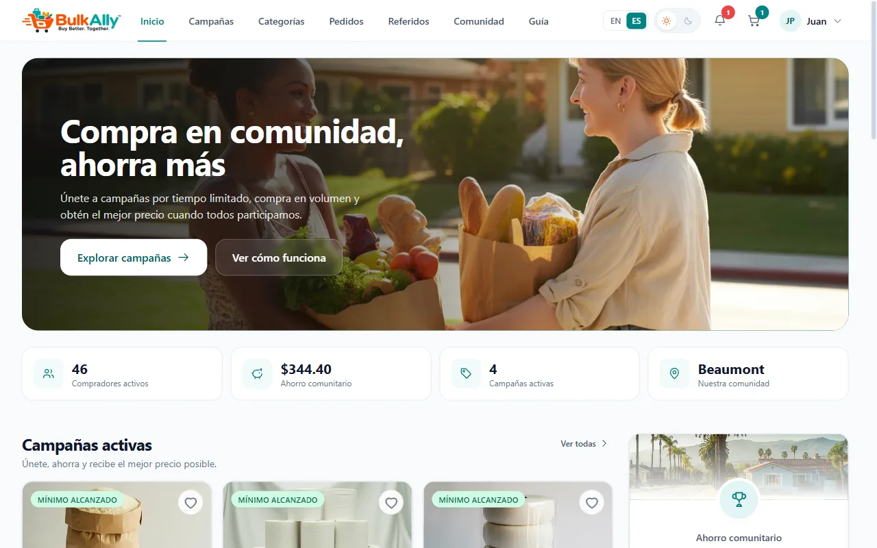 Vecinos comprando juntos