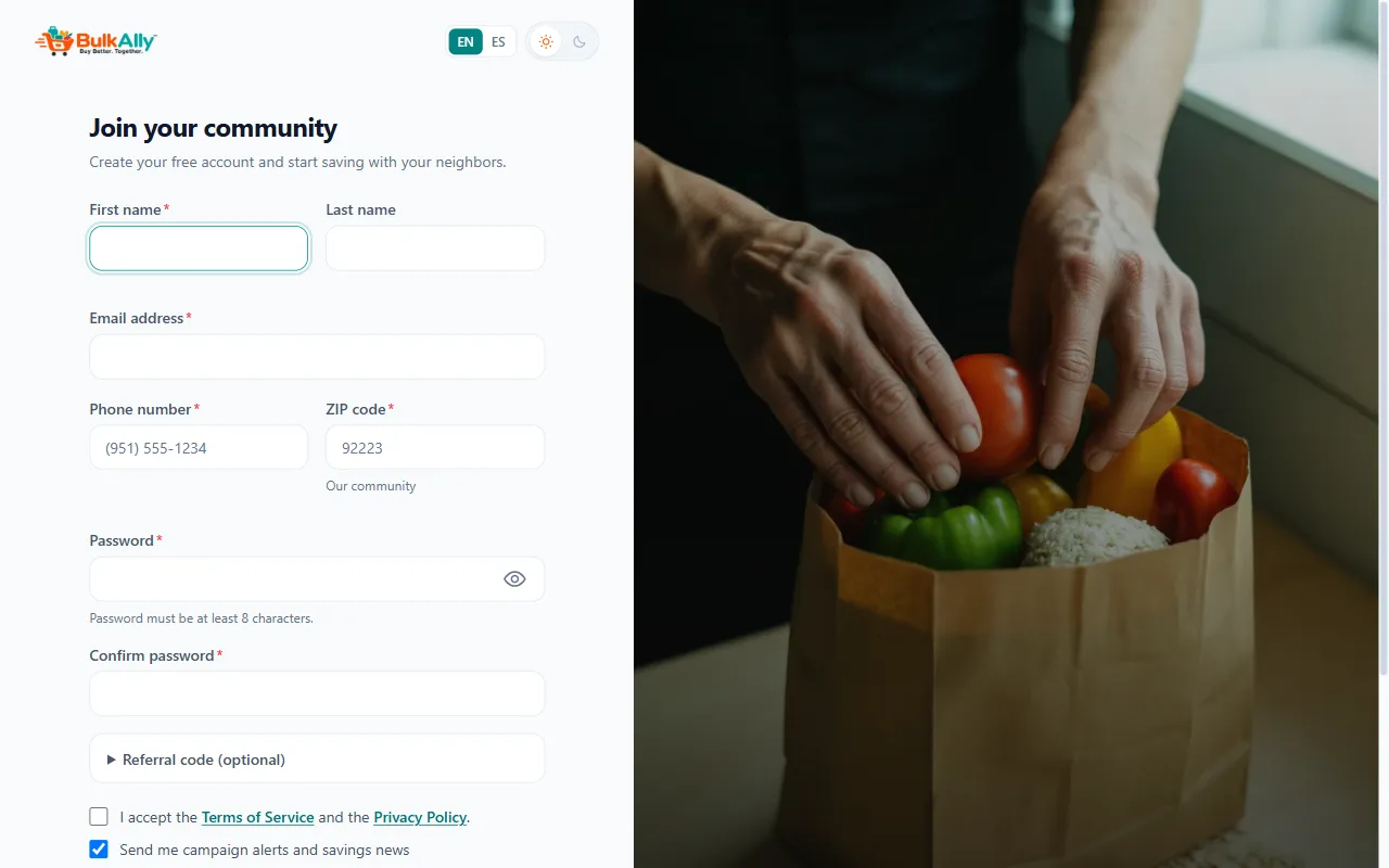Create your account